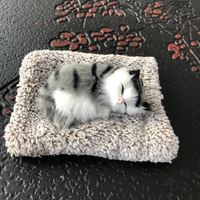 V-66654 voiture ornements belle chat Animal Simulation respiration dormir en peluche chat chien mignon peluche poupée maison