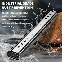 Glissières de tiroir modernes robustes à extension complète YENUO de 12 à 40 pouces (1 paire) - Rails métalliques à roulement à billes à montage latéral pour salle à manger et salle de bain