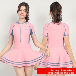 <span class=keywords><strong>Maillot</strong></span> <span class=keywords><strong>de</strong></span> <span class=keywords><strong>bain</strong></span> une pièce pour filles, avec coussinet <span class=keywords><strong>de</strong></span> poitrine, en Spandex/Nylon, couleur unie, coupe boxer, séchage rapide, protection solaire - Product Image 5