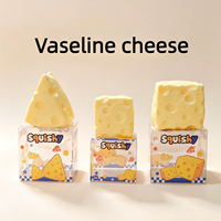 Mainan Vaseline Cheese Squishy, Mainan Fidget TPR Lembut untuk Diremas, Mainan Penghilang Stres Bentuk Keju Segitiga & Kotak untuk Anak-anak dan Dewasa