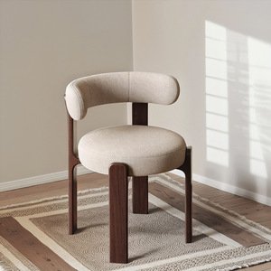 Silla <span class=keywords><strong>de</strong></span> Comedor Moderna Nórdica con Estructura <span class=keywords><strong>de</strong></span> Madera <span class=keywords><strong>de</strong></span> Fresno Macizo y Tapicería Bouclé, Color Personalizado, para Comedor - Product Image 2