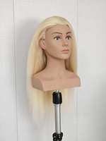 24 ''Blonde 100% Cheveux Humains Femme Formation Mannequin Tête de Poupée Avec Épaules pour Coiffure