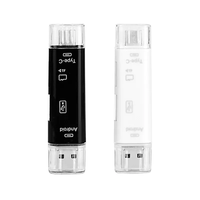 Lector de tarjetas OTG USB 2,0 de alta velocidad SD TF Micro interfaz lector de tarjetas tipo C USB C memoria USB para ordenador portátil