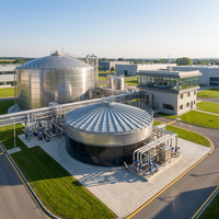 Digesteur anaérobie automatique sur mesure à haute efficacité, réacteur de biogaz de 2000 m³ pour fumier d'élevage et résidus agricoles