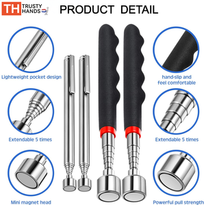 Outil de ramassage télescopique magnétique personnalisé de petite taille de Style argenté Poignée antidérapante <span class=keywords><strong>Aimant</strong></span> puissant Outil de ramassage Marque - Product Image 2