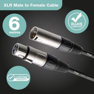 <span class=keywords><strong>Cable</strong></span> de Micrófono <span class=keywords><strong>XLR</strong></span> Macho a Hembra de Alta Calidad Stagg de 6 m Negro CA06 para Mezclador de Audio y Grabadora - Product Image 2