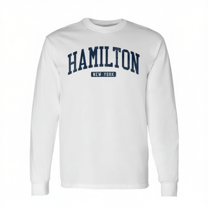Hamilton New York T-shirt à manches longues style universitaire bleu - Product Image 2