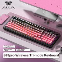 Clavier de jeu à membrane AULA S99PRO, nouveau, trois modes, rétroéclairage RVB, plastique, programmable, silencieux, clavier de bureau, logo personnalisé