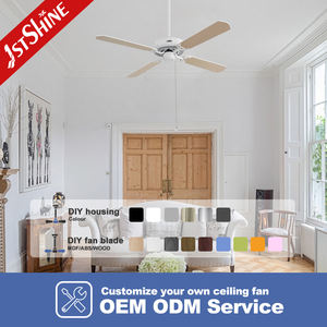 1stshine Ventilateur de Plafond Maison Hôtel Bureau 4 Pales MDF Décoration Design Ventilateur de Plafond Blanc - Product Image 4