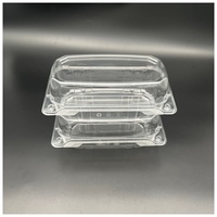 Récipients alimentaires en plastique à charnière en PET transparent à clapet robuste H92132-1 pour desserts tranches de gâteau salade