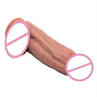Dildo realista de silicona líquida súper gruesa con ventosa, juguete sexual, dildo grande para mujeres
