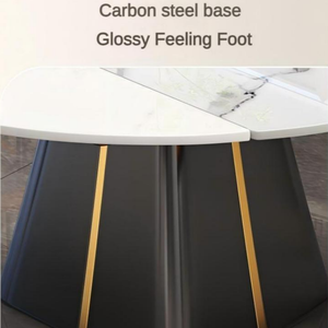Hot Sale Modern High End Smart Convertible Rectangular to Round <b>Extendable</b> Large Stone <b>Dining</b> <b>Table</b> for Hotel Use JCJJ-818# Ston - Product Image 3