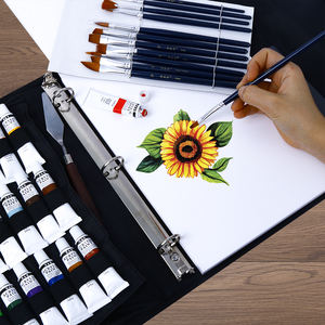 Pinceles <span class=keywords><strong>de</strong></span> pintura acrílica con tablero, pincel, paleta para artistas y niños, 38 Uds. - Product Image 1