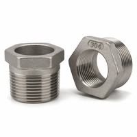 Raccord de tuyauterie en acier inoxydable 304, réducteur hexagonal BSPP BSPT, filetage mâle de 1/2 à 2 pouces, surface lisse, moulage de précision