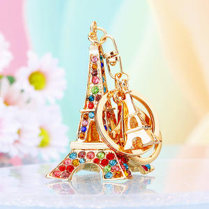 Vente chaude Strass Promotion Personnalisé 3D Métal France Paris Souvenir Tour Eiffel Porte-clés Pendentif Souvenir Tour Eiffel - Product Image 3