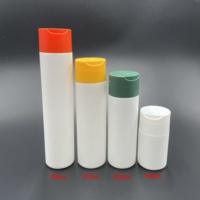 Bouteille en plastique avec impression de LOGO personnalisée 200ml 300 250 100 Bouteille de shampoing en PE avec bouchon supérieur à disque Bouteille de gel douche Emballage cosmétique