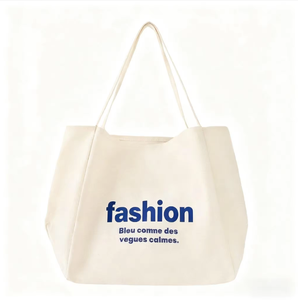 Sac fourre-tout en coton 100% naturel recyclé, très demandé, tissu vierge, sac de shopping en toile fait main avec logo personnalisé - Product Image 3