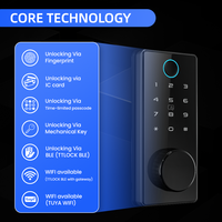 Serrure de porte intelligente électronique Locstar Security avec code numérique, biométrique, empreinte digitale, pour portes en bois