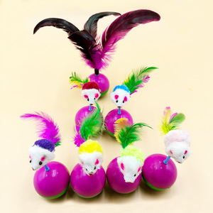 ของเล่นหนูพอลิเมอร์แบบมีขนในธีมแมวของ Pipi TAO ดีไซน์หนูขนนกไก่หลากสี - Product Image 4