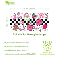Autocollants personnalisés Goode imperméables, résistants aux rayures, lavables, impression par transfert, design de dessins animés, enveloppes pour gobelets de 16 oz, vente en gros UVDTF