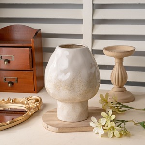 CallaFloral <b>Ceramic</b> <b>Vase</b> Beige Glazed Mushroom Shape Table Decor Nordic Style Living Room Ornament - Product Image 1