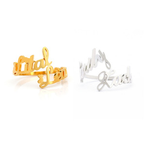 Stainless Steel 18k Gold Plated Custom <strong>Name</strong> <strong>Ring</strong> <strong>Personalised</strong> Jewelry Women Finger <strong>Ring</strong> Two <strong>Names</strong> Couple Friendship Accessory - Product Image 1