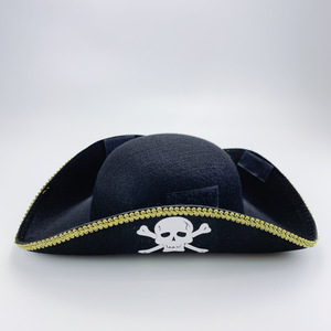 <span class=keywords><strong>Chapeau</strong></span> de <span class=keywords><strong>pirate</strong></span> triangulaire en feutre personnalisé pour déguisement, accessoire de fête pour Halloween et carnaval, vente en gros - Product Image 3