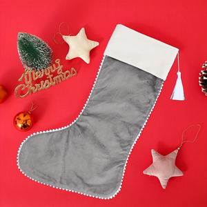 Nhà máy nóng bán giáng sinh thả cho trẻ em màu duy nhất nhung giáng sinh thả mềm Santa vớ - Product Image 6