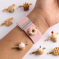 Breloque HMJ pour bracelet de montre connectée Whoop 4.0/5.0, motif alimentaire/dessert, anneau décoratif semi-ouvert personnalisé