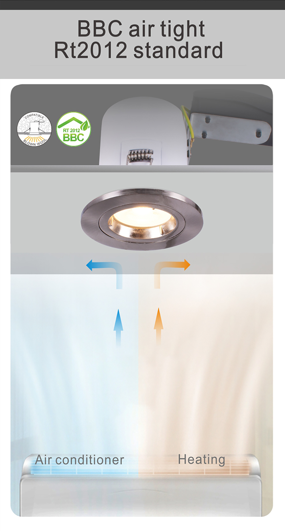 Recessed Fire Rated Downlights GU10 Die Casting Alu BBC Standard