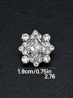 Kancing rantai berpola bunga berhiaskan rhinestones, berlapis tembaga klasik berkualitas tinggi premium, berkilau, bertabur kristal, ramah lingkungan