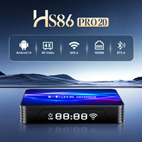 Boîtier TV Android 14 de haute qualité 2026 OTT HS86 PRO 20 Rockchip RK3566 avec 0,8 TOPS de puissance de calcul NPU, original d'usine