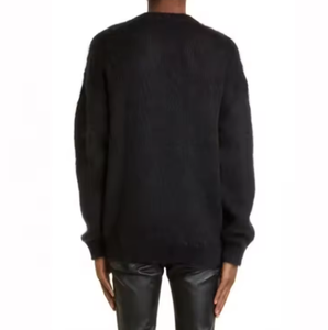 Pull en mohair personnalisé avec logo, design populaire en laine mohair, col rond décontracté pour homme, tricoté en mélange duveteux jacquard - Product Image 2