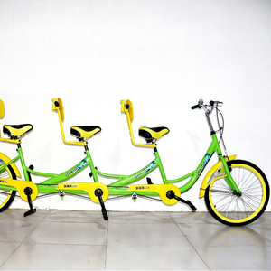 Bicicleta Familiar <span class=keywords><strong>de</strong></span> Tres Personas con Cuadro <span class=keywords><strong>de</strong></span> Acero <span class=keywords><strong>de</strong></span> Alto Carbono <span class=keywords><strong>de</strong></span> 24 Pulgadas, Frenos V, Asiento <span class=keywords><strong>de</strong></span> Cuero y Cuadro sin Colín para Alquiler en Atracciones Turísticas - Product Image 4