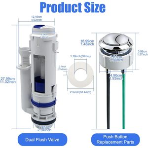 Kit de Repuesto de Válvula de Doble Descarga para Inodoro, Universal, Compatible con Geberit - Product Image 2