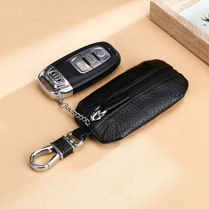 Vente en gros cuir de vachette véritable métal porte-clés de voiture pour hommes porte-clés porte-monnaie portefeuilles homme - Product Image 4