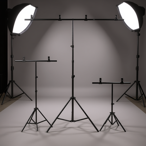 GSYXERGILES Soporte de metal en forma de T para telón de fondo, para estudio de fotografía, pantalla verde, video, soporte cromakey, compatible con múltiples fondos - Product Image 2