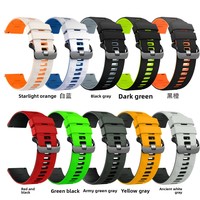 Untuk Amazfit Huami Honor untuk Garmin Suunto 22MM Antarmuka Tali Jam Tangan Silikon Dua Warna dengan Gesper Pin