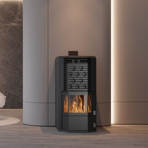 Mini <span class=keywords><strong>Estufa</strong></span> de <span class=keywords><strong>Pellets</strong></span> de Biomasa de Hierro Fundido Independiente y Moderna con Ciclo Hidrológico para Villa Combustible y Leña - Product Image 3