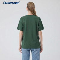Camiseta Kuenzi Regular Personalizada con Logotipo, Cuello Redondo, Manga Corta, 100% Algodón, 240GSM, Hombros Caídos, Talla Grande para Mujer