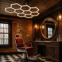 Plafonnier LED modulaire hexagonal, panneau en nid d'abeille, blanc chaud, blanc froid, pour salon de coiffure, salle de bain, loft