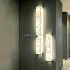 Applique murale moderne en albâtre espagnol, lumière murale intérieure en marbre naturel, applique murale pour villa, éclairage de projet pour hôtel cinq étoiles - Product Image 3