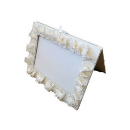 IVORY SHANTUNG <b>PHOTO</b> <b>FRAME</b> CORNICE - Product Image 1