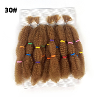Extensions de cheveux Afro Kinky Marley de 14 pouces, 20 mèches de cheveux ondulés et bouclés, effet naturel pour les noirs