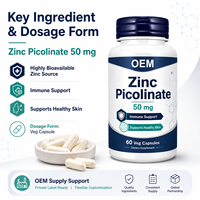 Capsules de Zinc Picolinate Marque Blanche OEM ODM Formule Personnalisée Fabrication sous Contrat Approvisionnement en Gros pour Marques de Compléments Alimentaires