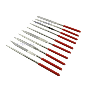 Juego de 10 limas de aguja Shanghai Fltek TF018 con grano 150 y 180 mm para plantillas de lentes ópticas y joyería TF018 - Product Image 2