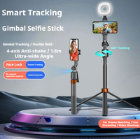 Trépied de photographie de voyage pliable AI Smart Tracking PTZ Q13 avec suivi intelligent, perche à selfie, support de téléphone pour diffusion en direct et vidéo, et éclairage LED