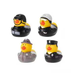 Adecuado para niños pequeños, pato de goma de policía de PVC personalizado, juguetes de agua para niños, juguetes de baño de bañera impresos a granel - Product Image 4