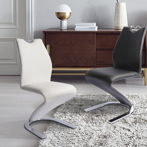 Sedia da Pranzo Moderna di Lusso con <span class=keywords><strong>Schienale</strong></span> <span class=keywords><strong>Alto</strong></span> in Pelle Sintetica a Forma di Z, Adatta per Uso Domestico e Ristorante - Product Image 1