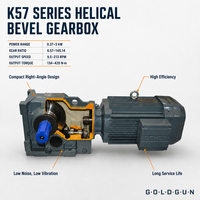 Réducteur à engrenages hélicoïdaux à angle droit série GOLDGUN K KA KF KAF pour entraînements industriels lourds et applications de réducteurs électriques